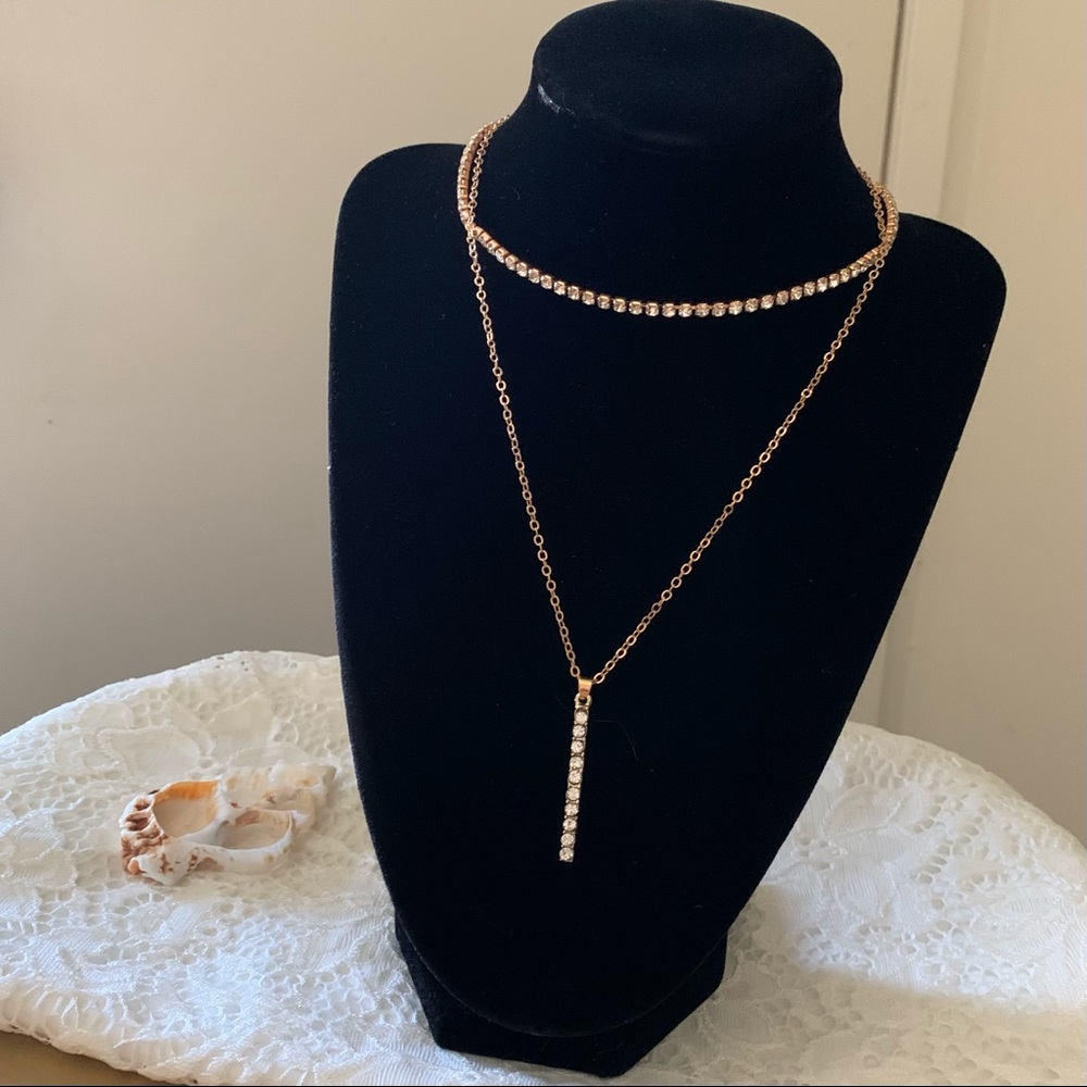 Rhinestone Layered Necklace